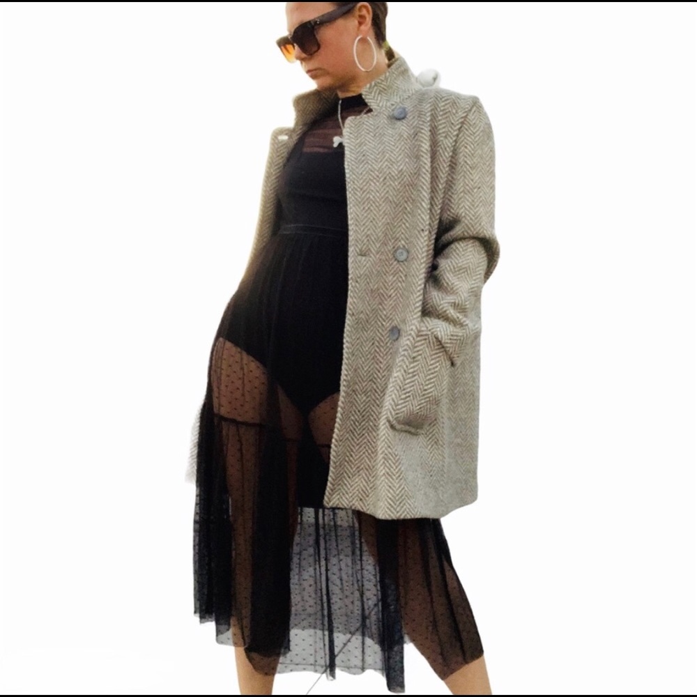 International Scene Pure Wool Gray Britain Coat